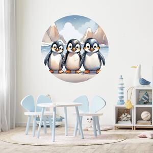 PIPPER. Autocolant circular de perete „Pinguinii” mărimea: 100cm