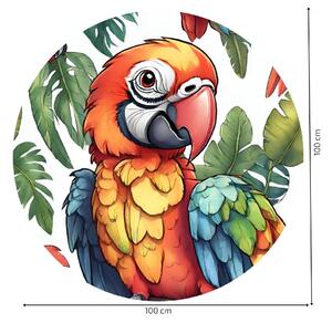 PIPPER. Autocolant circular de perete „Papagali” mărimea: 60cm