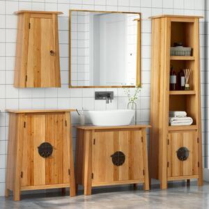 Set mobilier de baie, 4 piese, lemn masiv de pin