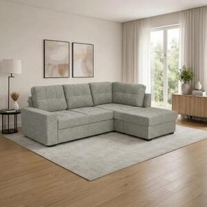 Coltar extensibil pentru living HERA, sezlong dreapta, stofa gri - Orl