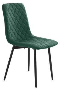 Scaun DAMIA TIP 2, verde smarald/negru, stofa catifelata/metal, 45x58x
