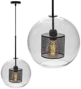 Lampă suspendată din sticlă loft neagra APP558-1CP 25cm