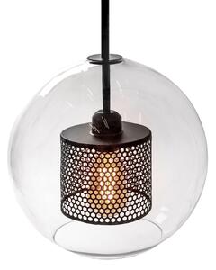 Lampă suspendată din sticlă loft neagra APP557-1CP 20cm