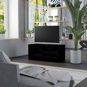 Comodă TV, negru extralucios, 80 x 34 x 36 cm, PAL