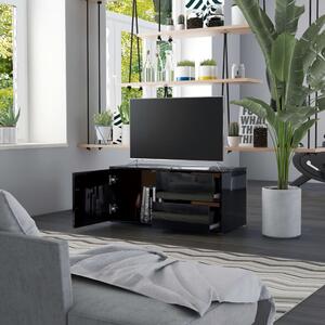 Comodă TV, negru extralucios, 80 x 34 x 36 cm, PAL