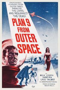 Artă imprimată Plan 9 from Outer Space (Vintage Cinema / Retro Movie Theatre Poster / Horror & Sci-Fi), (26.7 x 40 cm)