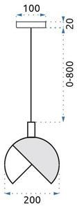 Lampă de tavan suspendată sticlă aurie APP638-1CP