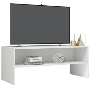 Comodă TV, alb lucios, 100 x 40 x 40 cm, PAL