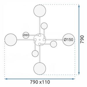 LAMPĂ DE PLAFON GRI APP528-8C