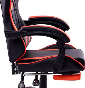 Scaun gaming X-STYLE 3.2, cu spatar inalt, suport pentru picioare, rotativ, ajustabil, negru + rosu, 60x70x117 cm