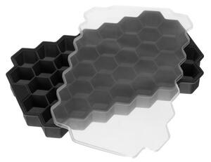 Forme din silicon pentru cuburi de gheata, 37 forme, 20,5x12x2 cm, negru