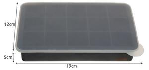 Forme pentru cuburi de gheata, silicon, 19x12x5cm, gri