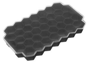 Forme din silicon pentru cuburi de gheata, 37 forme, 20,5x12x2 cm, negru