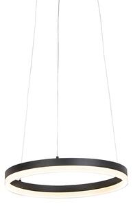 Lampă suspendată inel de design neagră 40 cm cu LED și dimmer - Anello