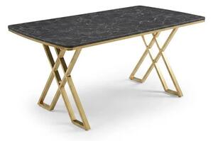 Masa dining X,Detalii Aurii Gold, Bucatarie, Cafenea, Restaurant, 85 x 160 cm -Desire Furniture