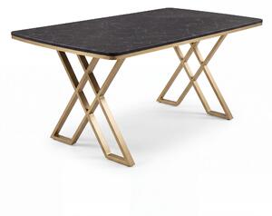 Masa dining X,Detalii Aurii Gold, Bucatarie, Cafenea, Restaurant, 85 x 160 cm -Desire Furniture