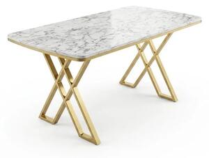 Masa dining X,Detalii Aurii Gold, Bucatarie, Cafenea, Restaurant, 85 x 160 cm -Desire Furniture