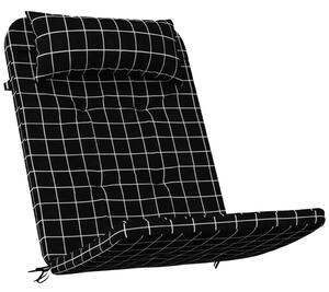 Perne scaun Adirondack, 2 buc, negru, careuri, textil oxford