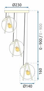 Lampa APP1090-3 CP GOLD WHITE