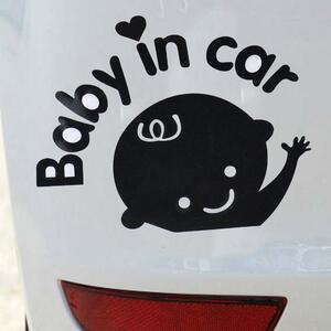 Autocolante pentru mașină "Băiat în mașină - negru" 12x10 cm