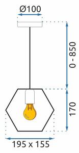 Lampă suspendată APP1131-1CP Black/gold