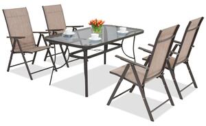 Modena/Rosario mobilier de luat masa din oțel pentru 4 persoane Garden Point maro
