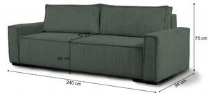 Canapea extensibila cu trei locuri verde inchis SMART