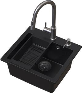 Ruvetti Frigo chiuveta cu baterie și accesorii negru/oțel LP_3200-FR4945BC_W