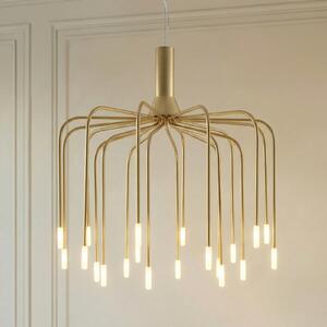 Lucande Lampă suspendată LED Ariadne, Ø 57 cm, auriu mat, 20 de becuri, reglabil, Auriu / Alamă, Camera de zi / sufragerie, Metal, Modern