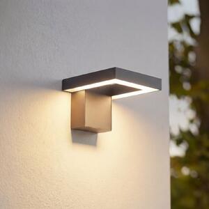 Lindby LED-Aplică de exterior Orbin, gri, înclinabilă, CCT, IP54, Gri, Aluminiu, Modern