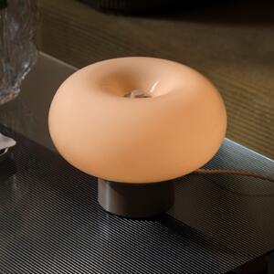 Nordlux Lampa de masă Malti, sticlă, bej, Ø 27,5 cm, E27, Bej, Camera de zi / sufragerie, Sticlă