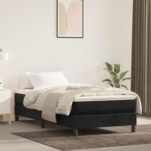 Cadru de pat, negru, 90x190 cm, catifea