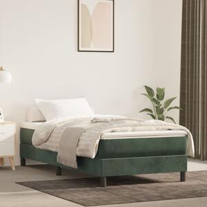 Cadru de pat box spring, verde închis, 90x200 cm, catifea