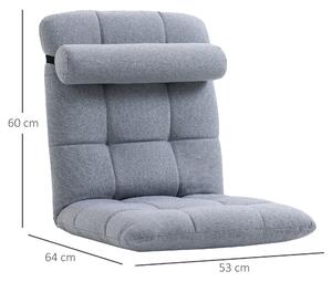 HOMCOM Fotoliu cu suport pentru spate, scaun de lectura reglabil pe 5 niveluri, vizionarea televizorului si meditatie, gri