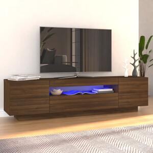 Comodă TV cu lumini LED, stejar maro, 160x35x40 cm