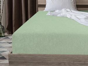 Cearsaf elastic fleece MOLTON verde deschis 90 x 200 cm