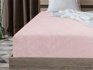 Cearsaf din fleece elastic MOLTON roz deschis 90 x 200 cm