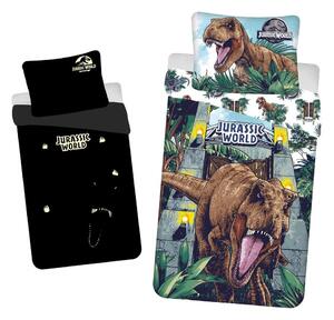 Lenjerie de pat luminoasă Jurassic World Roar - 140 x 200 cm / 70 x 90 cm