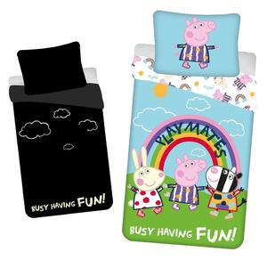 Lenjerie de pat Peppa Pig cu efect luminos - 140 x 200 cm / 70 x 90 cm