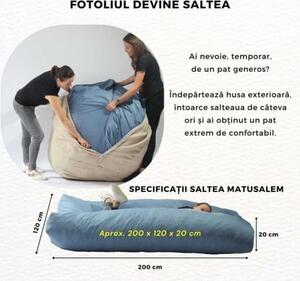 Set Fotoliu Matusalem cu Otoman (suport picioare) si Perna, Material Textil - Before Dawn