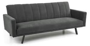Canapea extensibila ARMANDO, gri, stofa catifelata, 192x100x78 cm