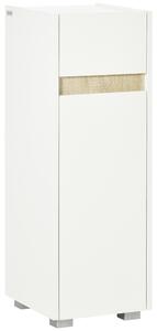 Kleankin Dulap de baie cu sertar si dulap cu polita reglabila, din lemn 30x33x88cm, alb | AOSOM RO
