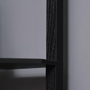 Lampa de podea de colt cu 3 rafturi si abajur din material textil, pentru bec E27, pentru sufragerie 50x37x159cm, negru alb HOMCOM | Aosom RO