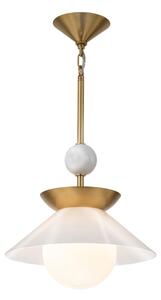 Quintiesse QN-SAUCER-1P-M-AB-OPAL-Lustră cu tijă SAUCER M 1xE27/40W/230V aurie