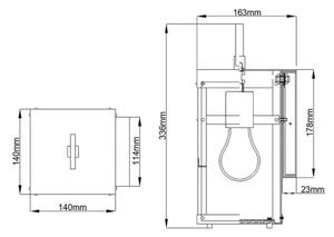 Quintiesse QN-PORTER-S-DZ - Aplică de perete pentru exterior PORTER S, 1xE27/60W/230V, IP44, negru