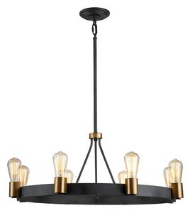 Quintiesse QN-SILAS-8P-DZ - Candelabru cu tijă SILAS 8xE27/60W/230V negru/auriu