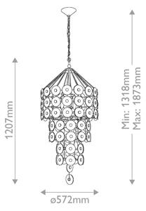 Quintiesse QN-MERIDIAN-9P-DG - Candelabru cu lanț MERIDIAN 9xE14/40W/230V auriu