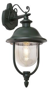 Lampă clasică de perete pentru exterior verde închis cu plastic IP44 - Genoa