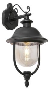 Lampă clasică de perete pentru exterior neagră cu plastic IP44 - Genoa