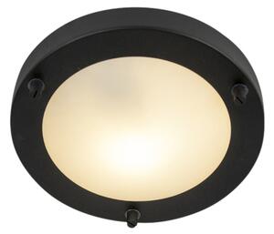 Plafoniera moderna neagra 18 cm IP44 - Yuma